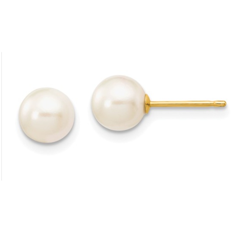 14k 6-7mm Akoya Saltwater Cultured Pearl Earrings