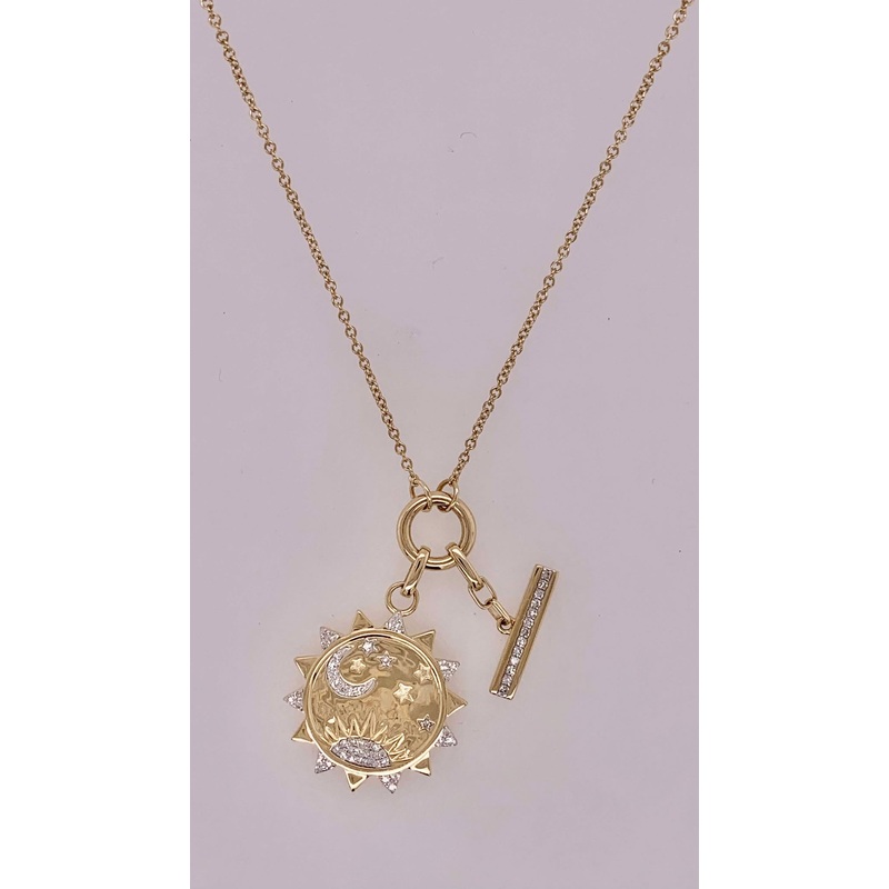14K Charm Holder Necklace with Charms