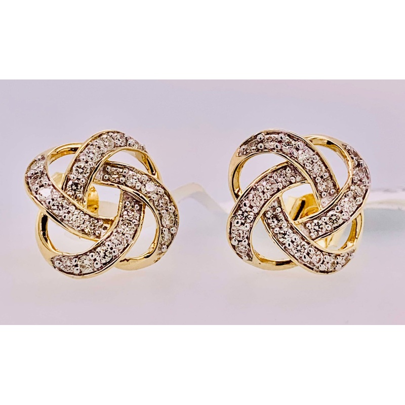 14K Diamond Knot Earrings