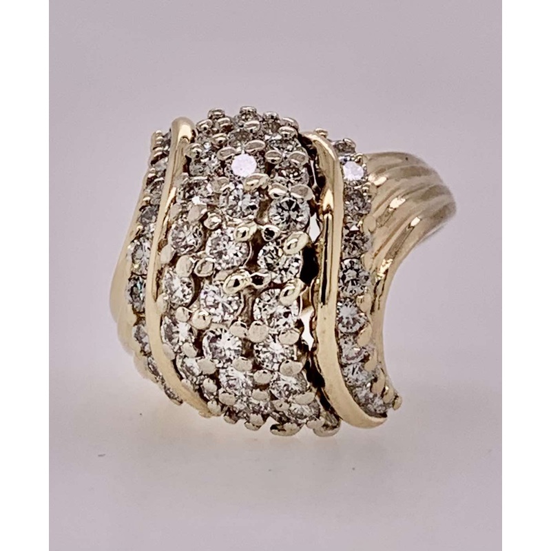 14K Estate Diamond Cluster