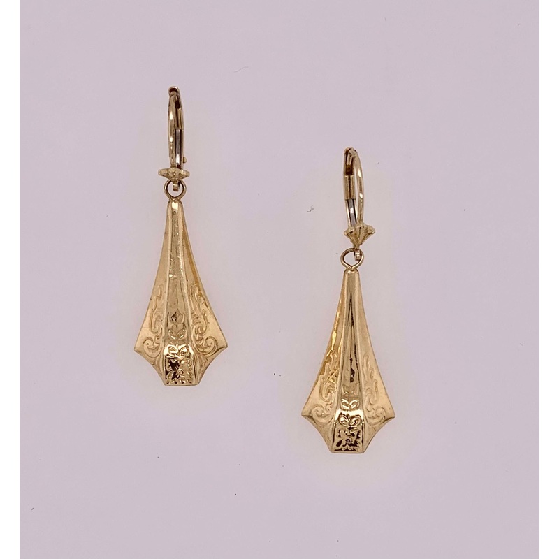 14K Gold Estate Drop Earrings