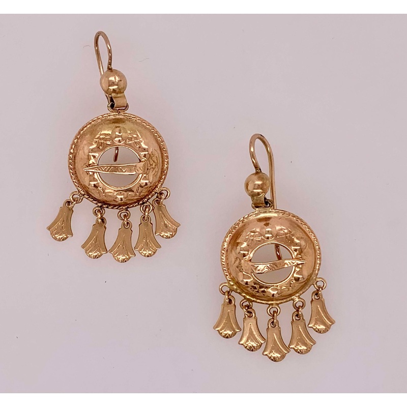14K Gold Estate Tassel Earrings