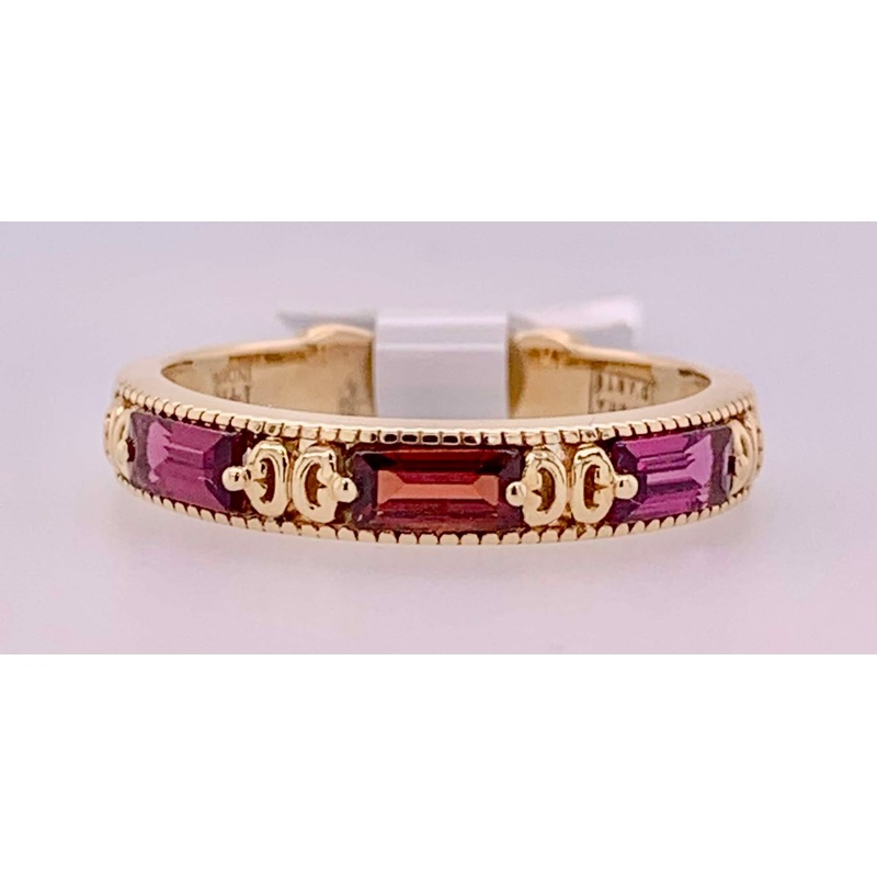 14K Rhodolite Garnet Band Ring