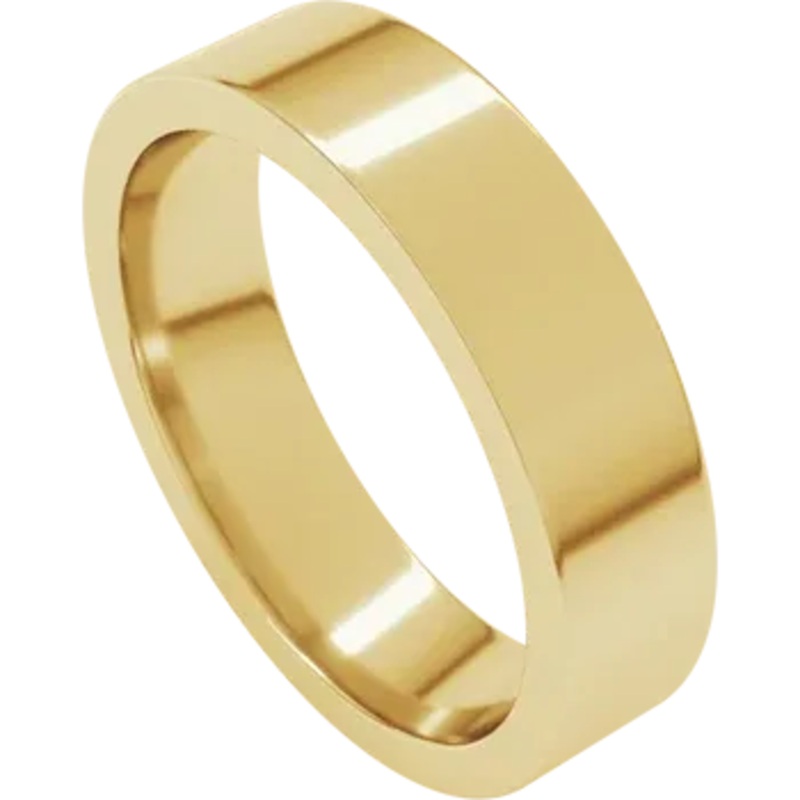 14K Yellow Comfort Flat Fit Band