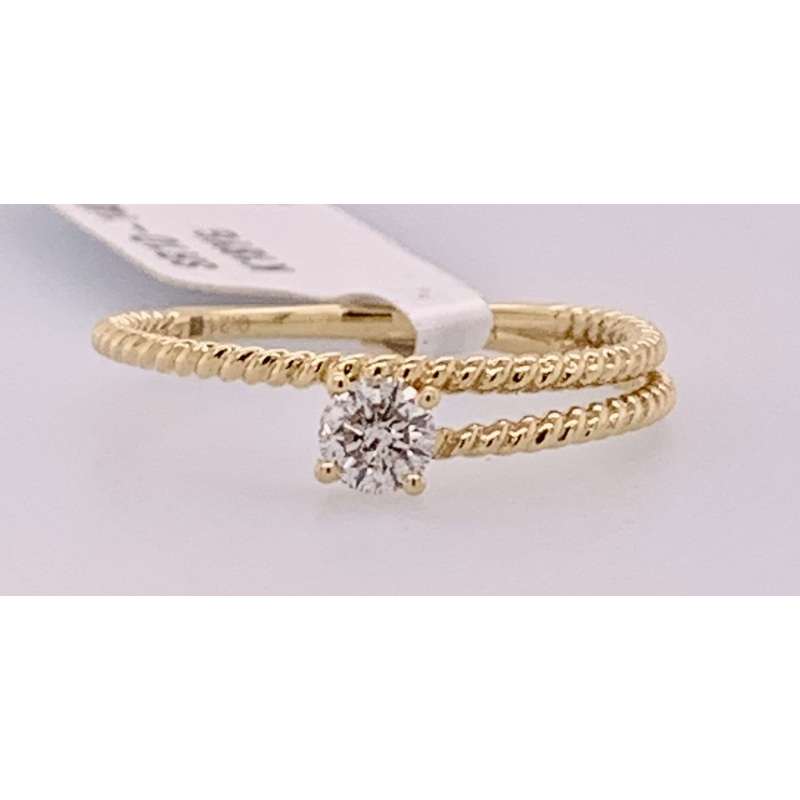 18K Diamond Bypass Ring
