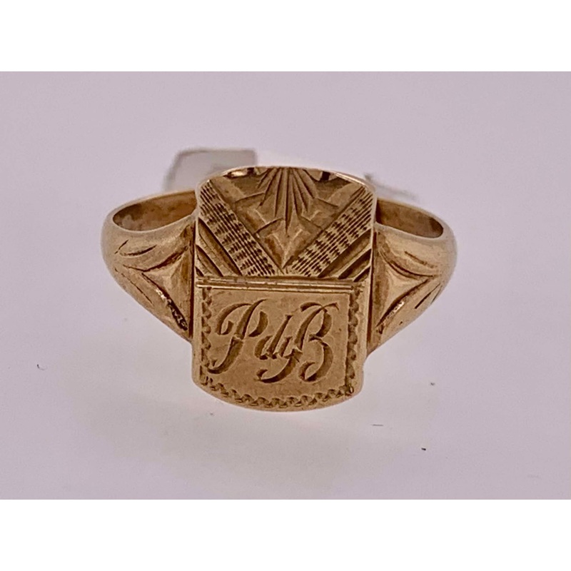 9K Gold Estate Signet Ring