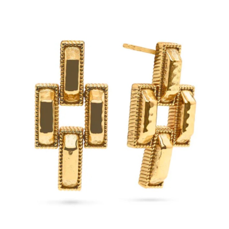 Capucine De Wulf Pathway Post Small Link Earrings – Gold
