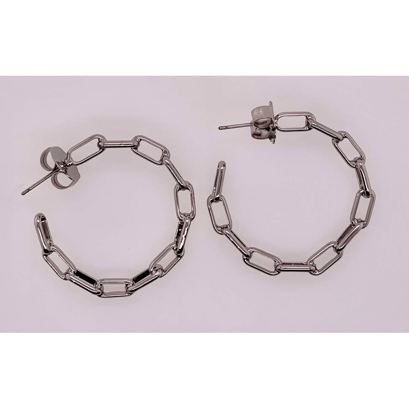 Chain Link Hoop Earrings