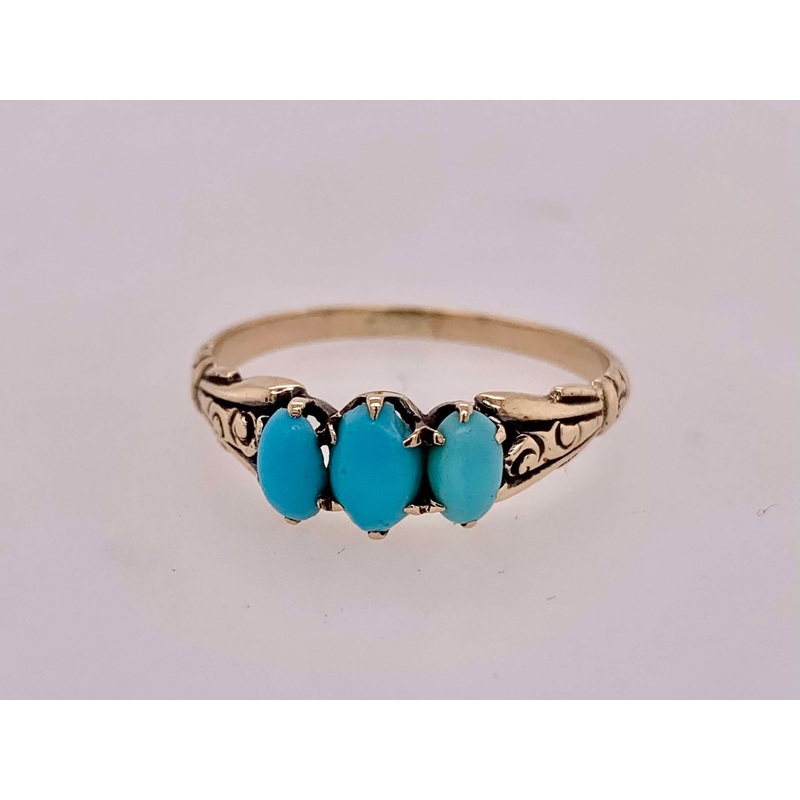 Estate 10K Turquoise Ring