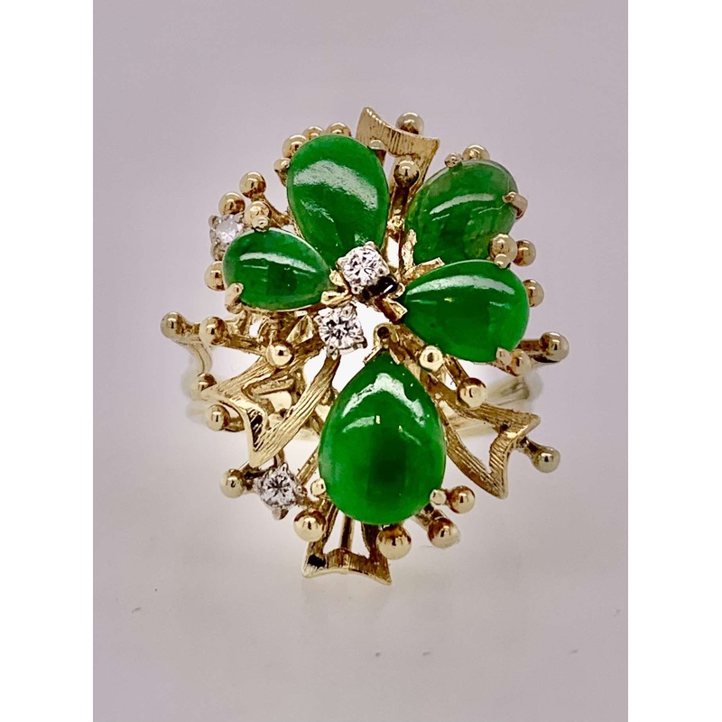 Estate Jade & Diamond Ring