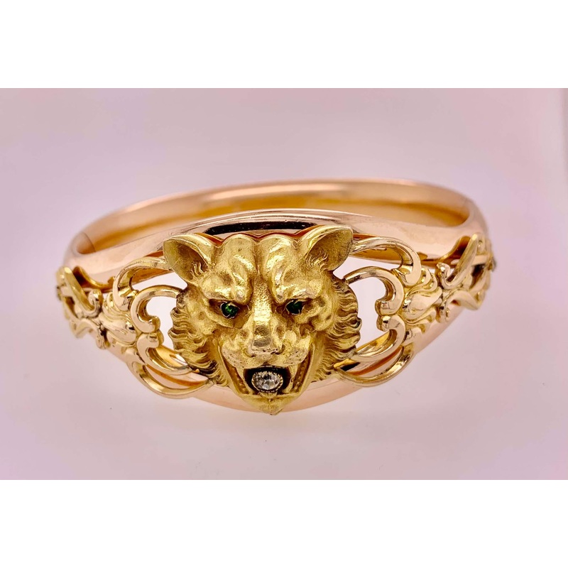 Estate Ornate Gold-Filled Bangle