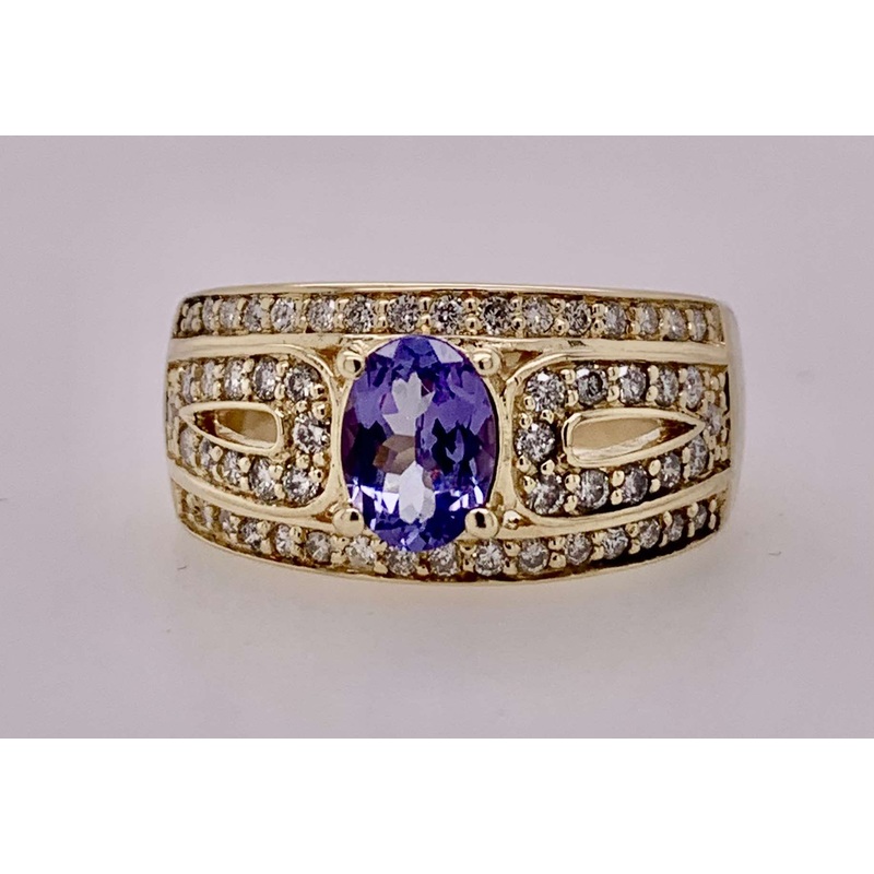 Estate Tanzanite & Diamond Ring