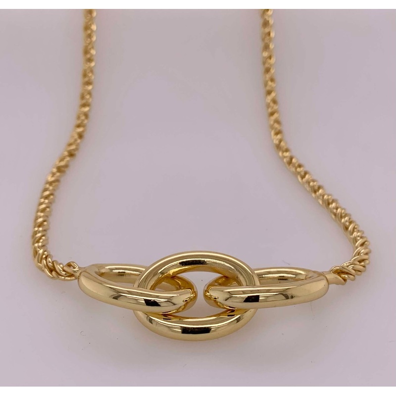 Rope Chain Oval Link Tennis Necklace
