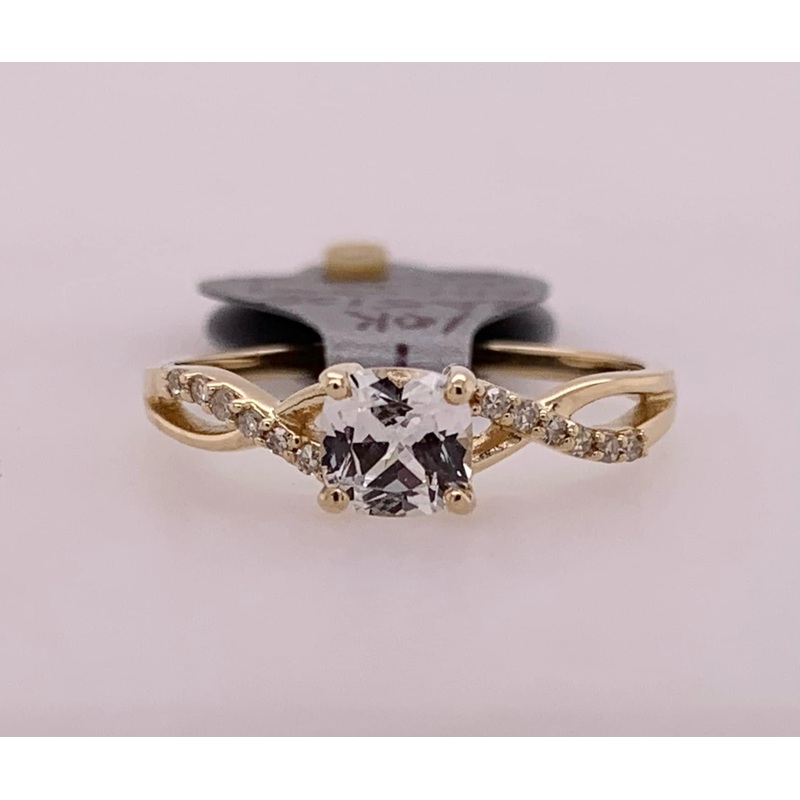 10K Diamond Birthstone Ring- April