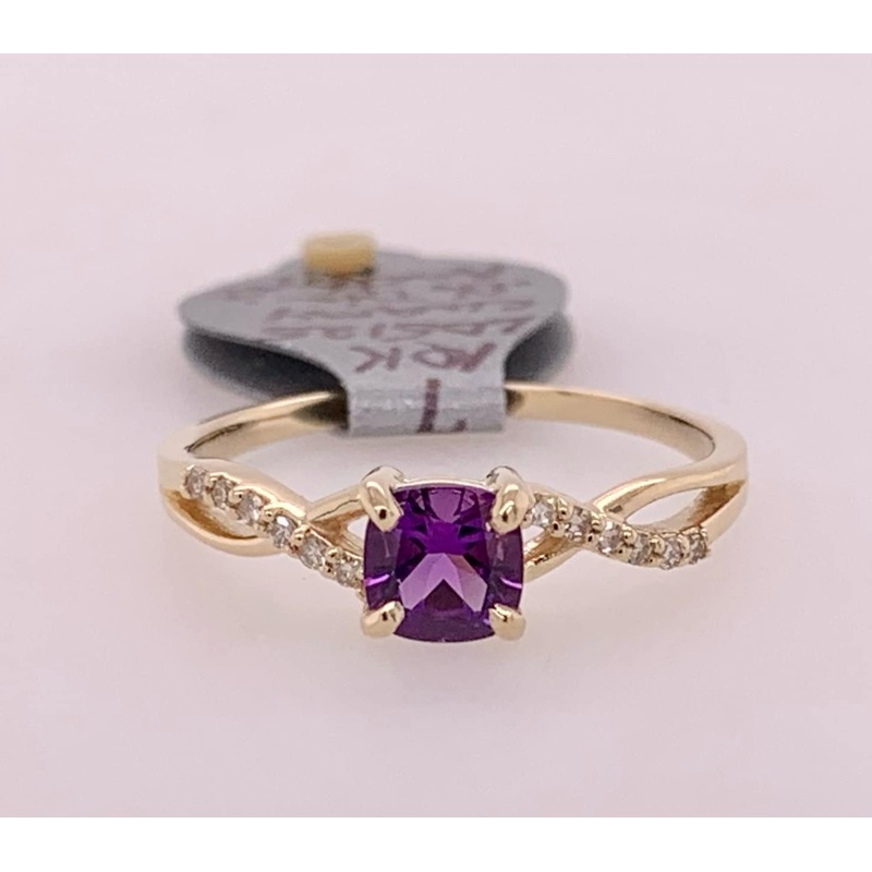 10K Diamond Birthstone Ring- February
