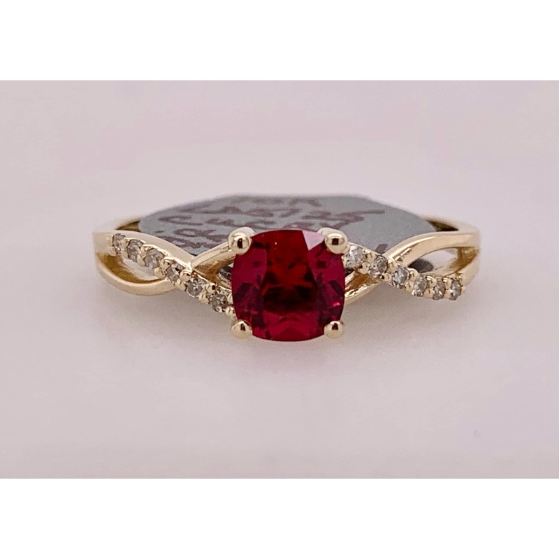 10K Diamond Birthstone Ring- July