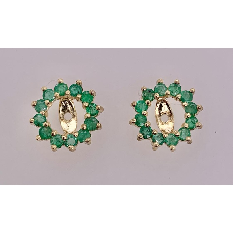 14K Emerald Earrings Jackets
