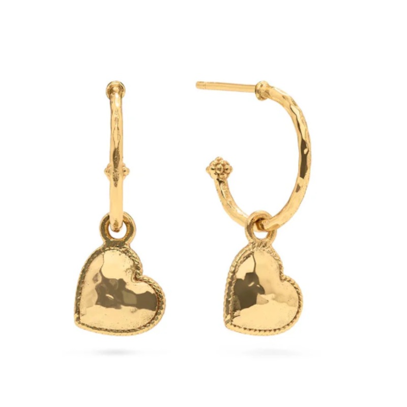 Capucine De Wulf Love Hoop Earrings with Heart Charm