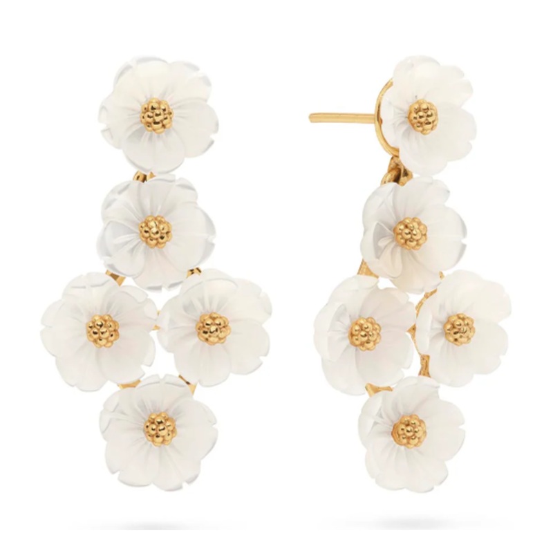 Capucine De Wulf Mermaid Garden Floral Petite Post Drop Earrings