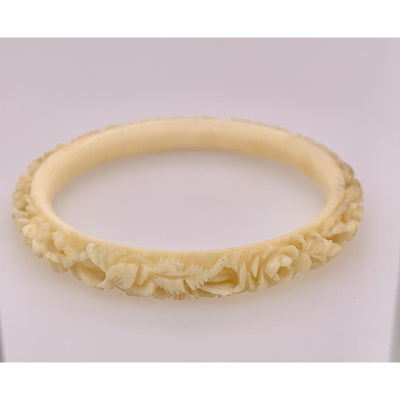 Estate Craved Floral Bangle