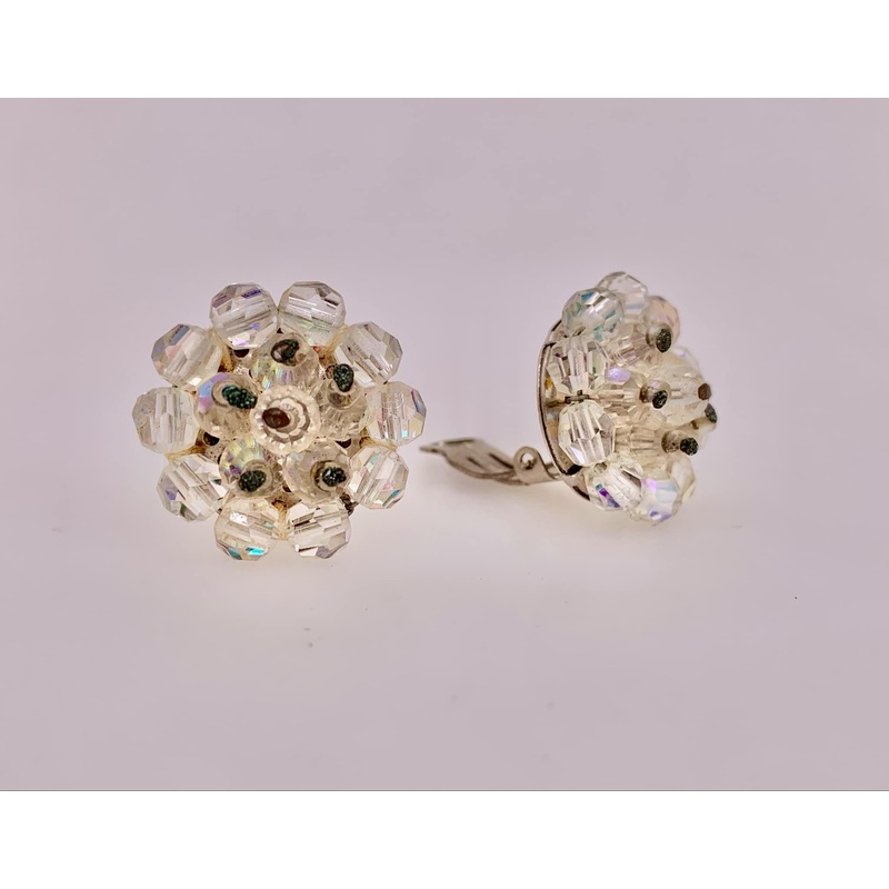 Estate Fashion Clear Stone Clip-on Earrings