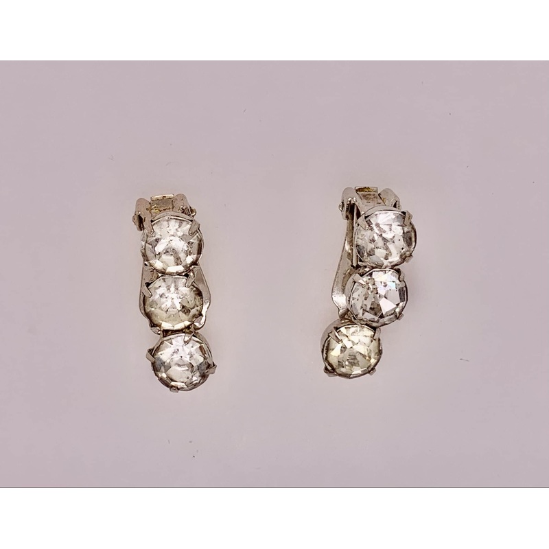Estate Fashion Crystal Clip-on Earrings