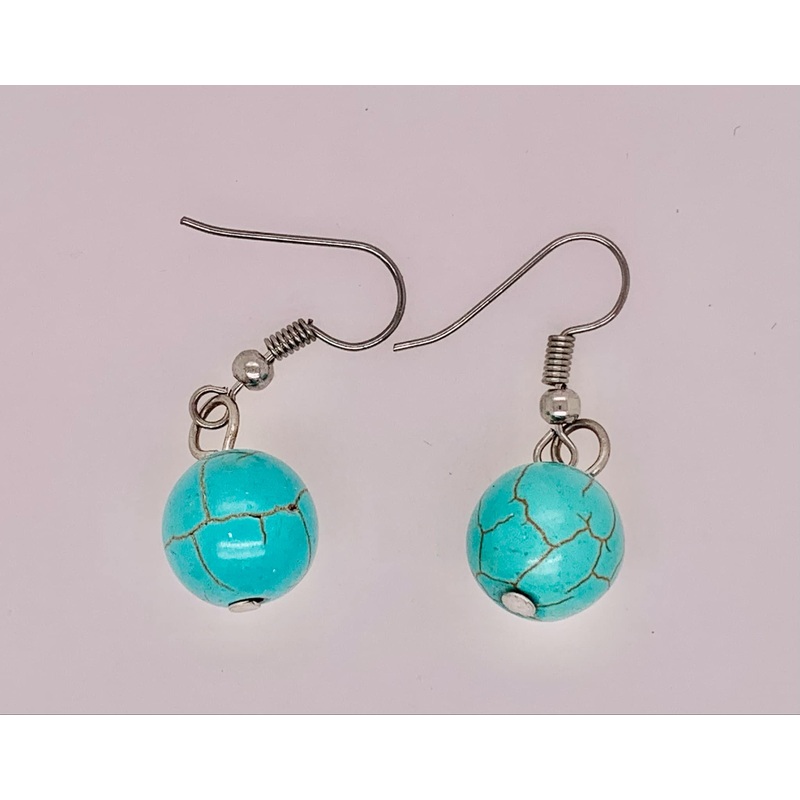 Estate Fashion Turquoise Bead Earrings
