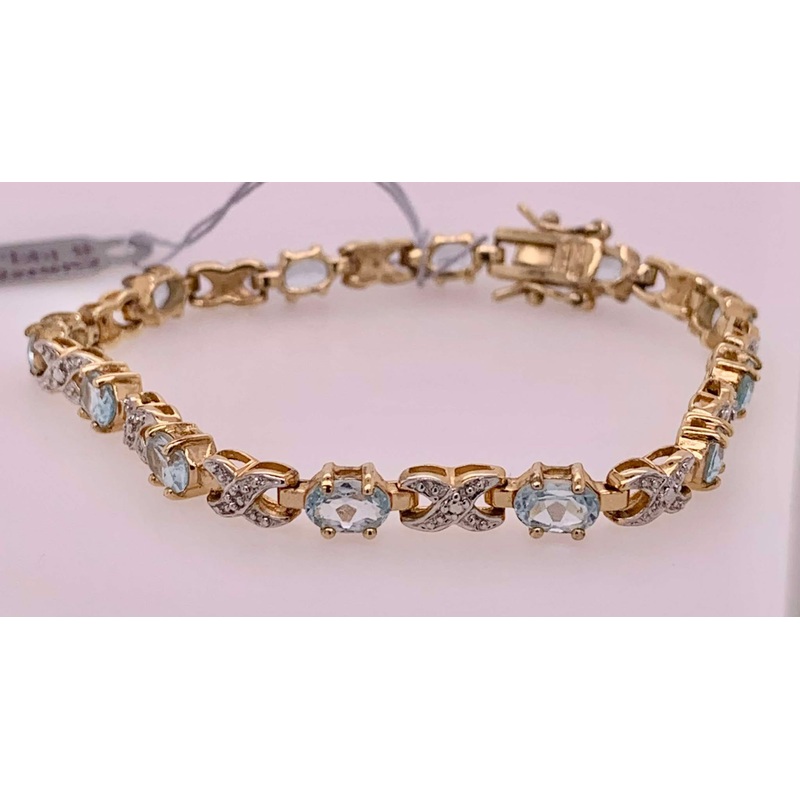 Estate Gold Vermeil Blue Topaz Bracelet