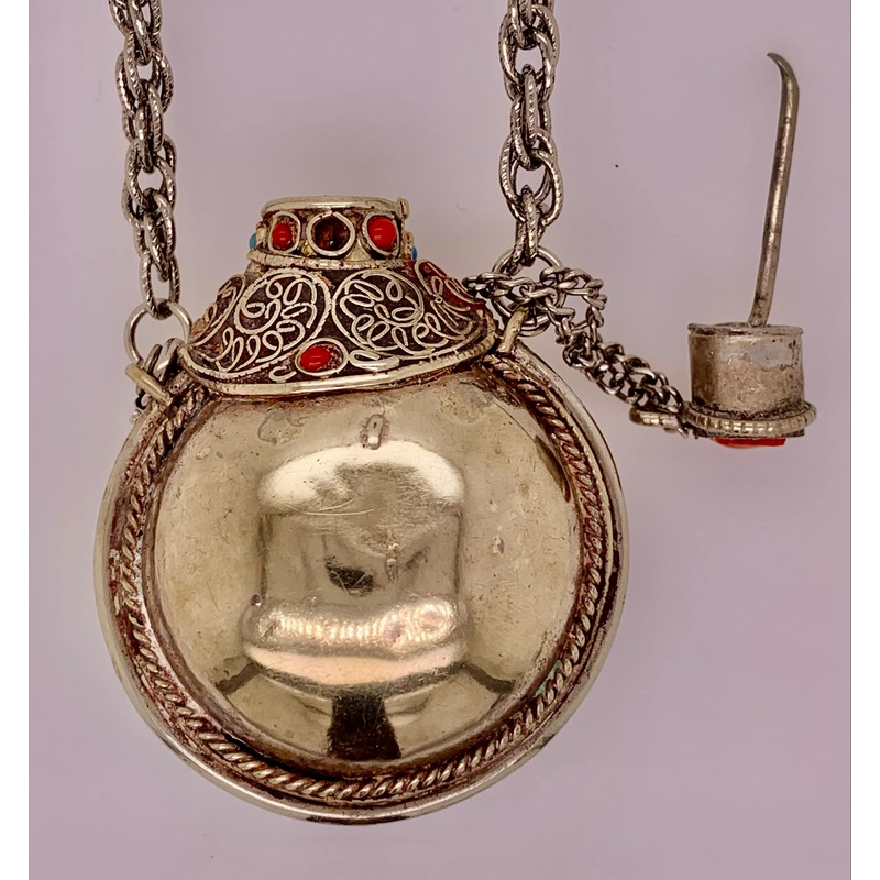 Estate Tibetan Snuff Bottle Necklace