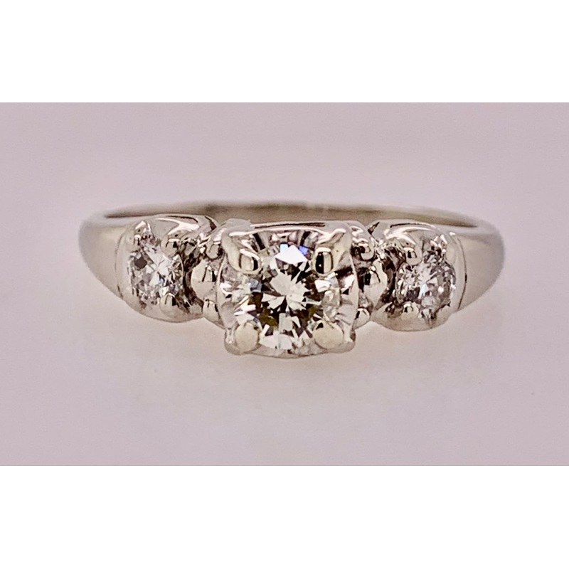 Estate White Gold Engagement Ring