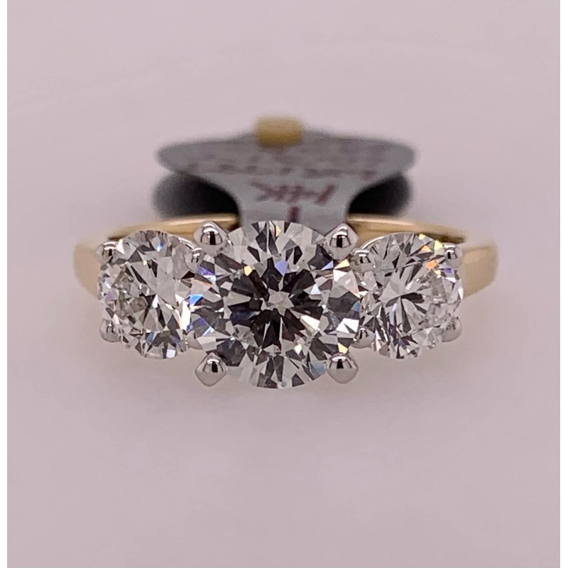 Three Stone LAB Diamond Ring