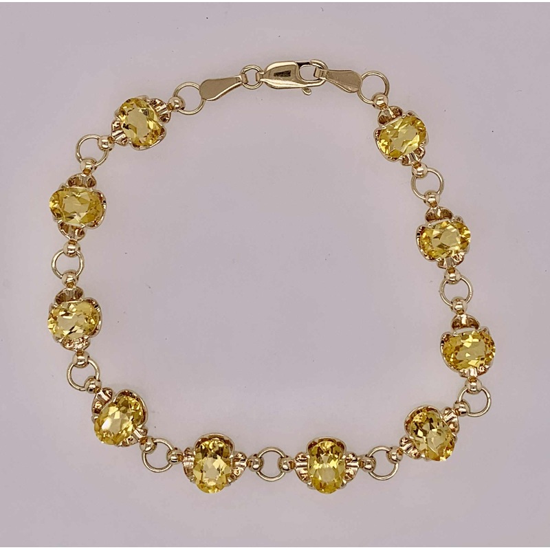 14K Estate Yellow Beryl Bracelet
