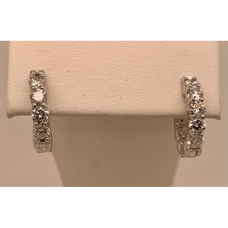 14K LAB Diamond Huggie Hoop Earrings