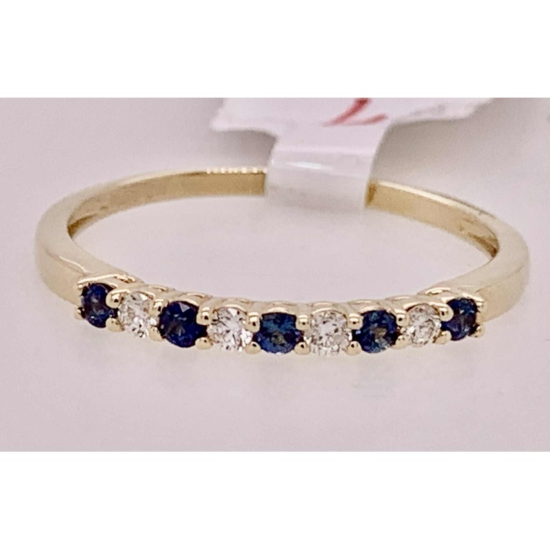 14K Sapphire & Diamond Band