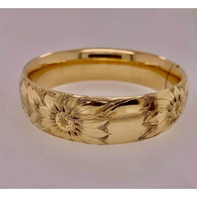 Estate Vintage Gold Filled Bangle Bracelet