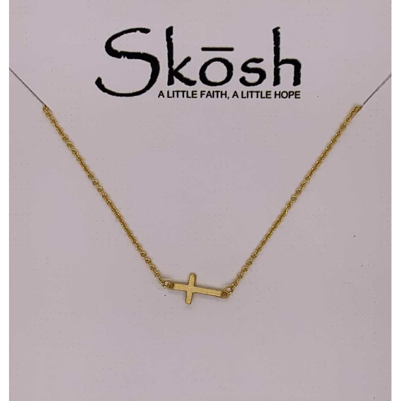 Skosh Kids Tiny Sideways Cross Necklace