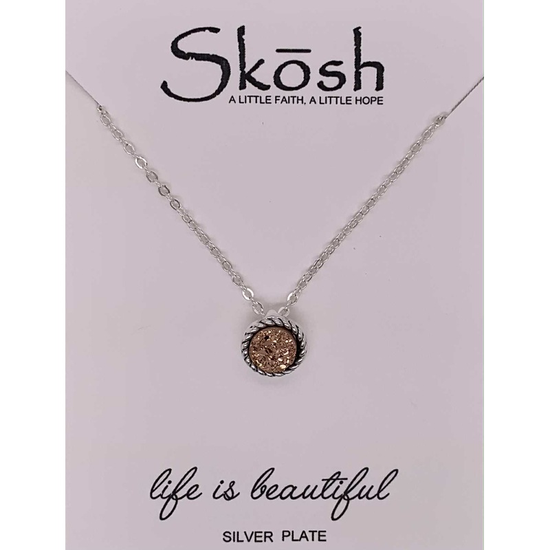 Skosh Rose Gold Druzy Necklace