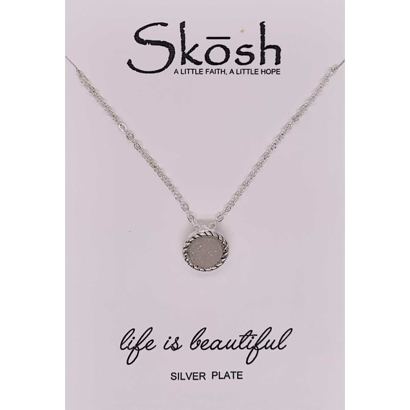 Skosh White Opal Druzy Necklace