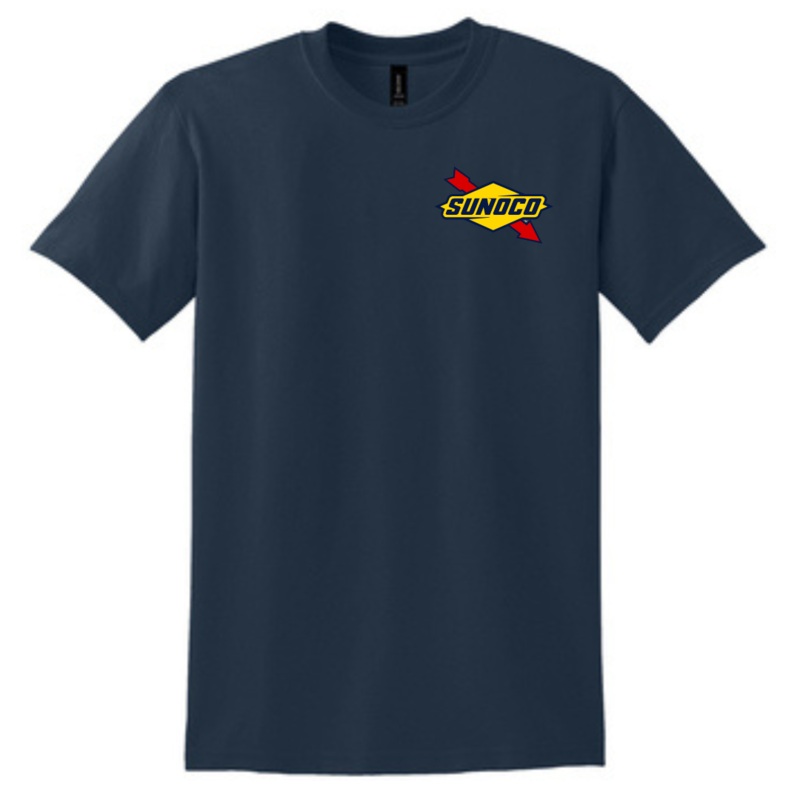 SANSUN- Sunoco 50/50 T-Shirt|Adult Small|Adult Medium|Adult Large|Adult XL|Adult 2XL|Adult 3XL|Navy