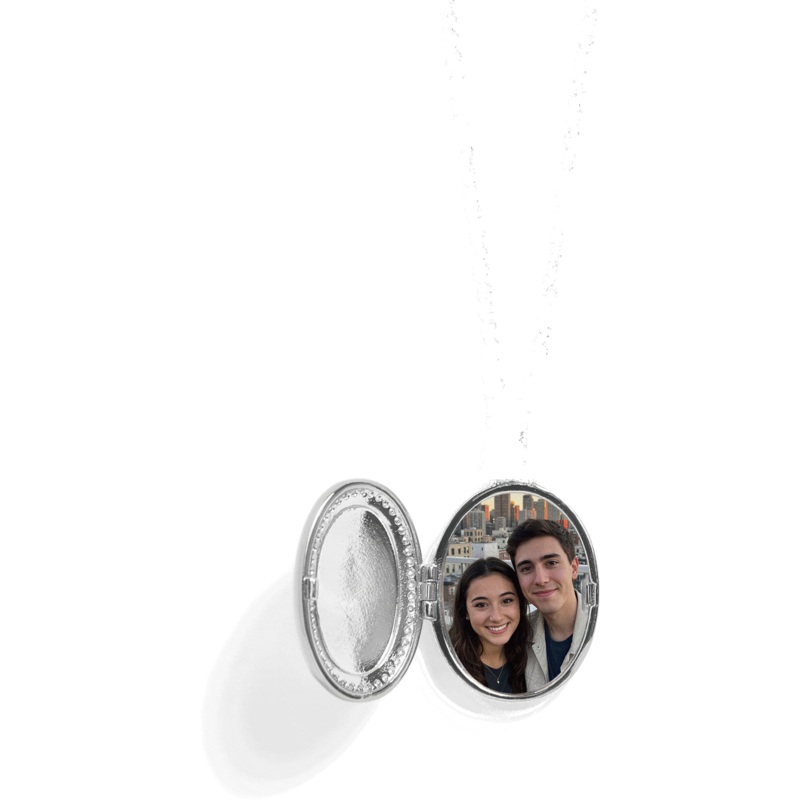 Personalized Oval Locket Necklace