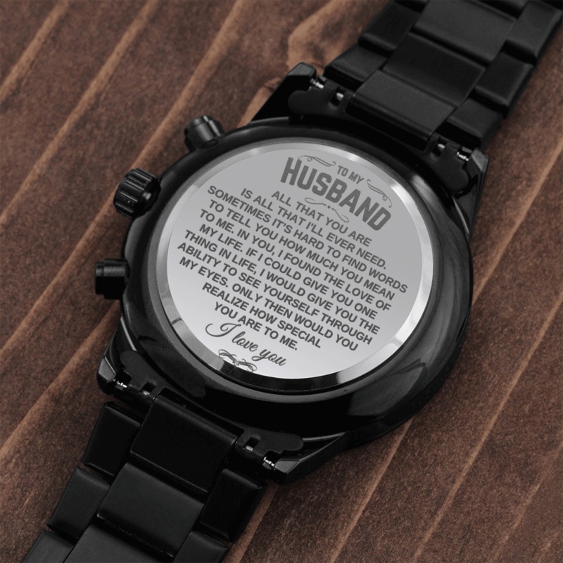 To My Husband – Luxury Engraved Watch – SS07