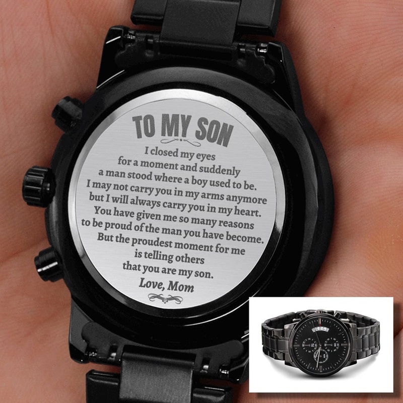 To My Son – Love Mom – Luxury Engraved Watch – SS43