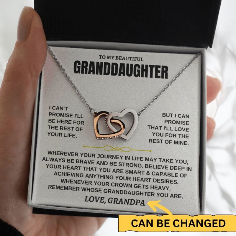 [ALMOST SOLD OUT] To My Beautiful Granddaughter – Interlocked Hearts Necklace Gift Set – SS117