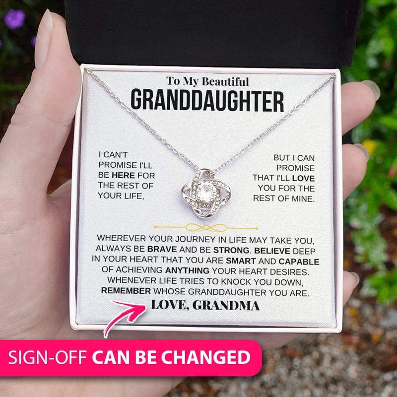 Beautiful Granddaughter – Personalized Love Knot Gift Set – SS117LK3P