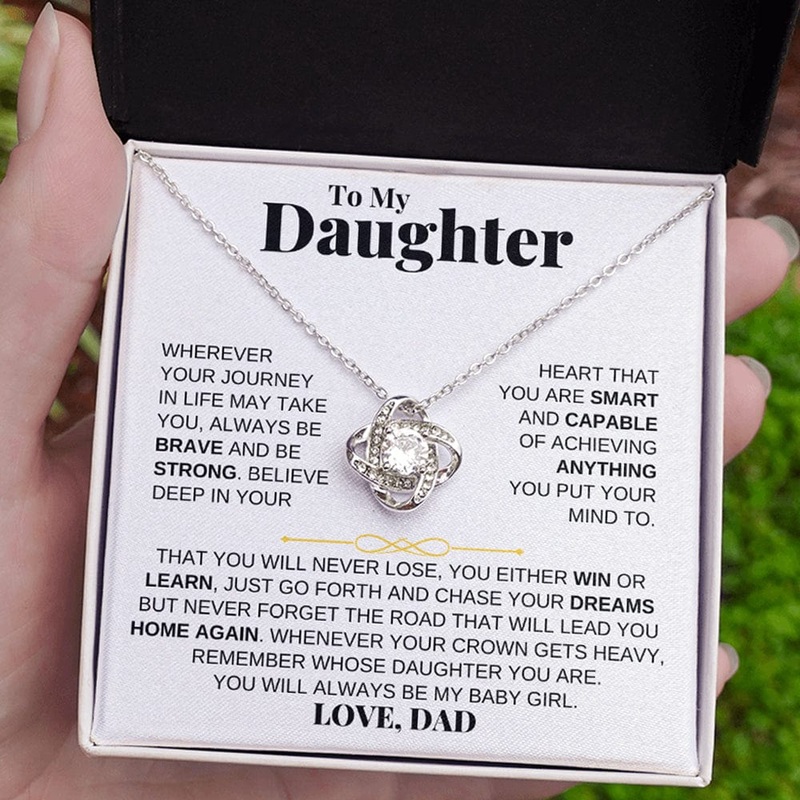 To My Daughter – Love Knot Gift Set – From Dad- SS204LKD