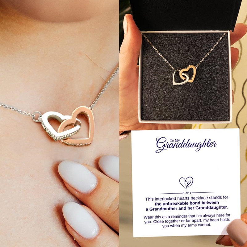 To My Granddaughter – From Grandma – Interlocked Hearts Gift Set – SS105
