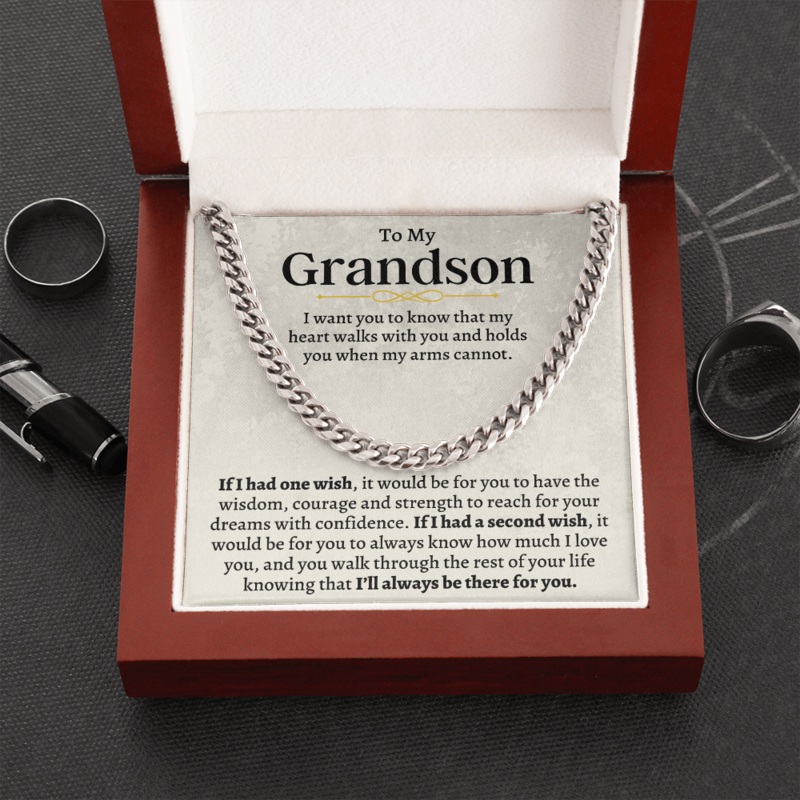 To My Grandson – Cuban Link Chain Gift Set – SS160