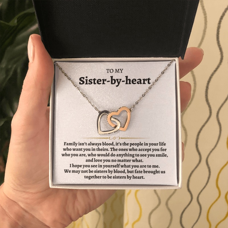 To My Sister-by-heart – Interlocked Hearts Gift Set – SS79