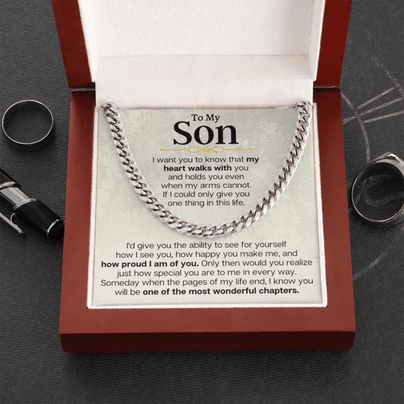 To My Son – Cuban Link Chain Gift Set – SS161-S