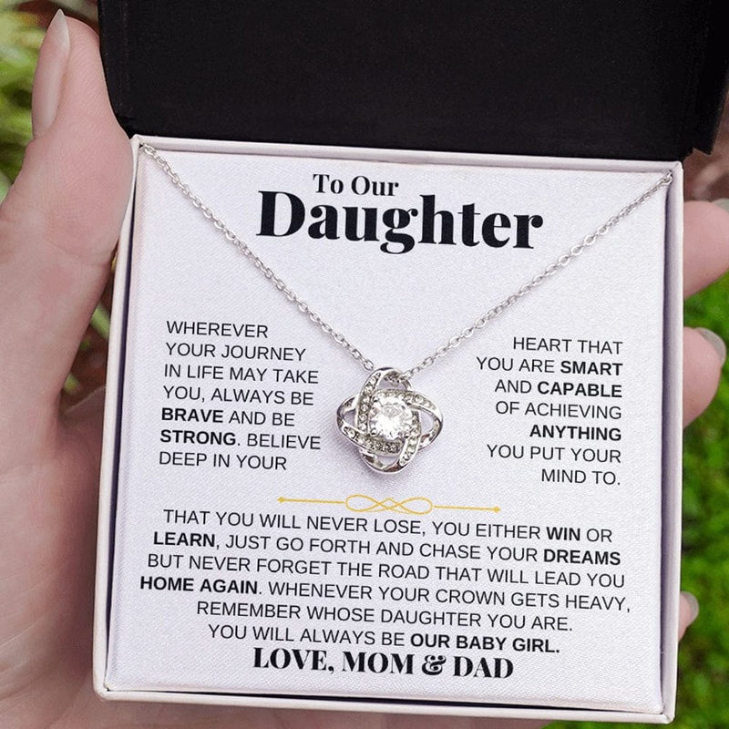 To Our Daughter – Love Knot Gift Set – From Mom & Dad- SS204LKMD